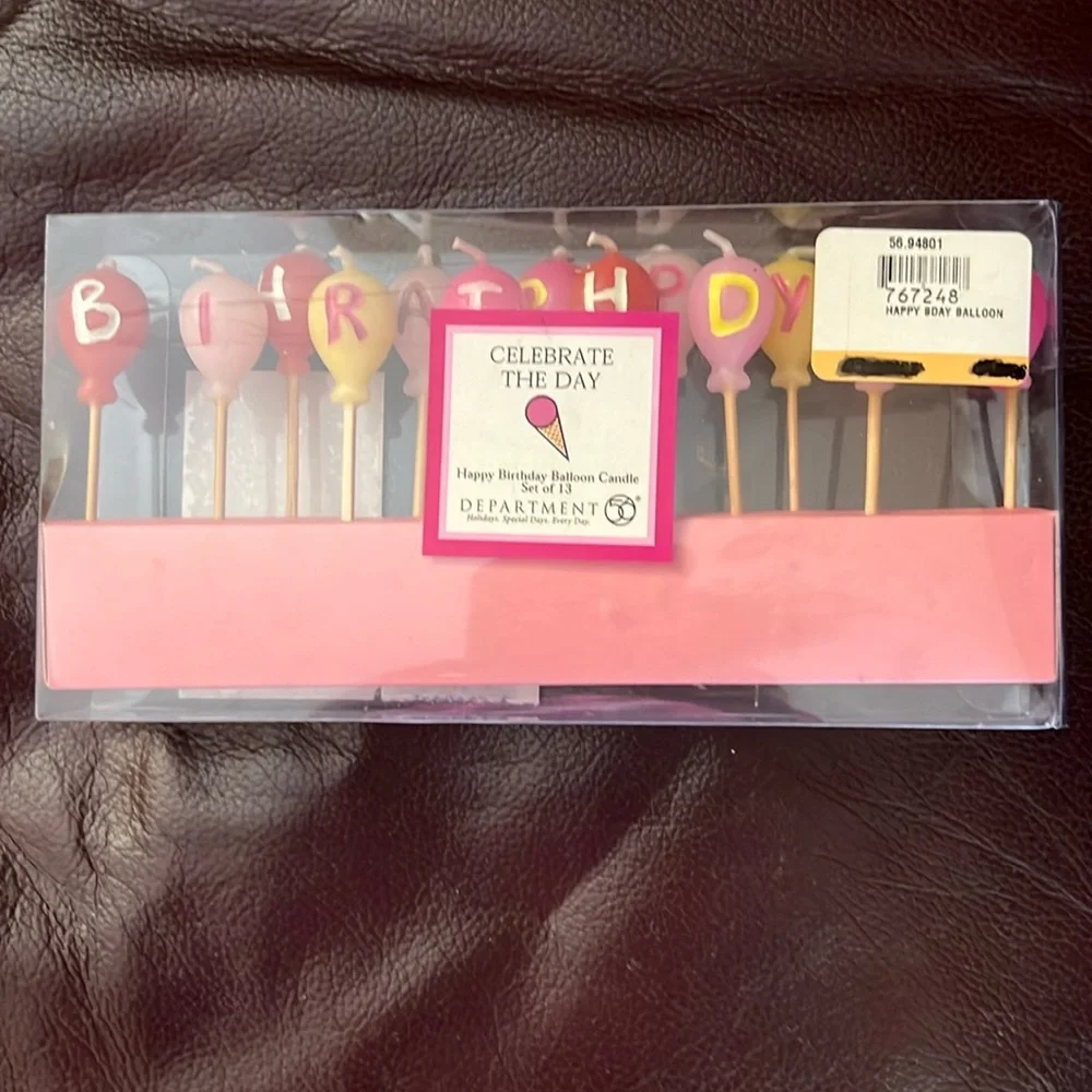 Happy Birthday Balloon Candles - Multi-Color Set of 13 by Department 56
